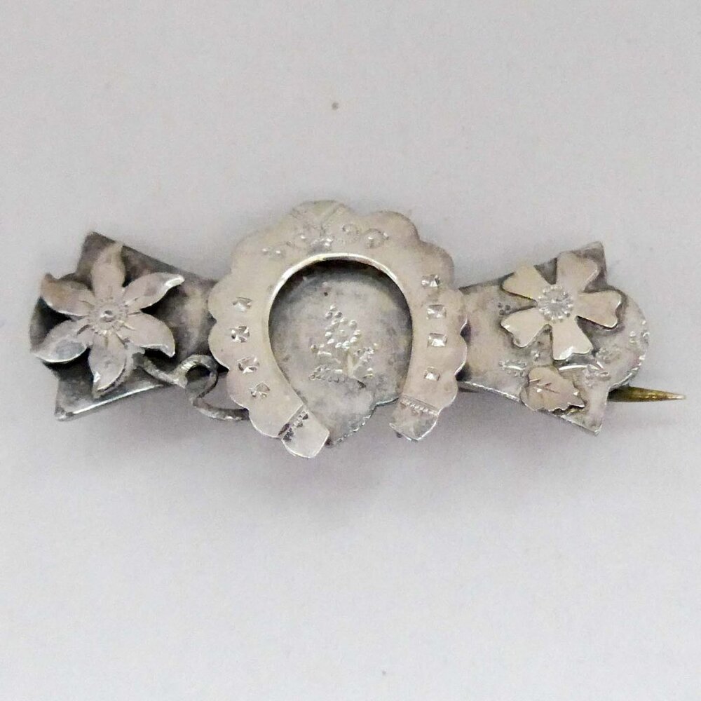 Antique Victorian Frederick Sidney Banks Sterling Horseshoe Brooch